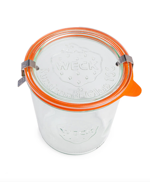 Банка Weck 580 мл з скляною кришкою, ущільнювачем та 2 затискачами 0191 фото